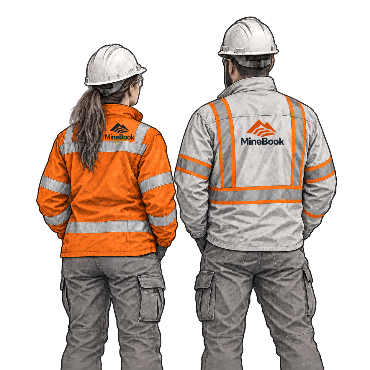 Two mine workers overlooking the quarry